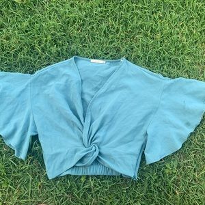 Blue crop top